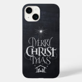 Merry CHRISTmas Religious Chalkboard Calligraphy C Case-Mate iPhone Case (Achterkant)
