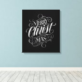 Merry CHRISTmas Religious Chalkboard Calligraphy Canvas Afdruk (Insitu (Houten vloer))