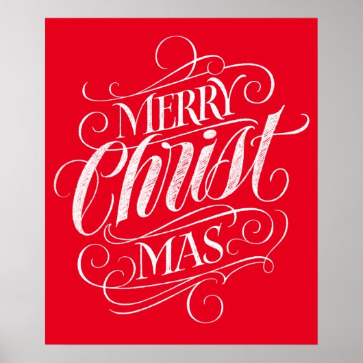 Merry CHRISTmas Religious Chalkboard Calligraphy Poster (Voorkant)
