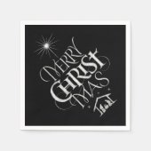 Merry CHRISTmas Religious Chalkboard Calligraphy Servet (Voorkant)