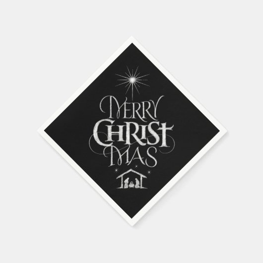 Merry CHRISTmas Religious Chalkboard Calligraphy Servet (Hoek)