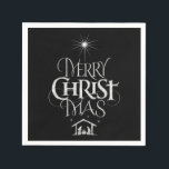 Merry CHRISTmas Religious Chalkboard Calligraphy Servet<br><div class="desc">Vrolijk kerstfeest Religieuze schoolbord Kalligrafie We zeggen 'Vrolijk kerstfeest' de hele tijd, maar vergeten vaak de oorsprong van de woorden. Deze kunst is voorzien van originele handlettering die in zijn unieke ontwerp het verhaal van Kerstmis vertelt, eenvoudig en elegant in de modieuze krijtbordlook. Show je kerstgeest aan familie en vrienden...</div>