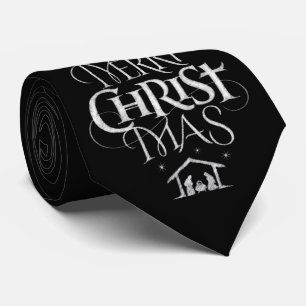 Merry CHRISTmas Religious Chalkboard Calligraphy Stropdas