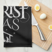 Merry CHRISTmas Religious Chalkboard Calligraphy Theedoek (Quarter Fold)