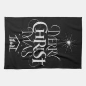 Merry CHRISTmas Religious Chalkboard Calligraphy Theedoek (Horizontaal)