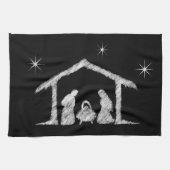Merry CHRISTmas Religious Chalkboard Natitivity Theedoek (Horizontaal)