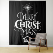 Merry CHRISTmas Religious Decotation Black White Wandkleed (In situ)