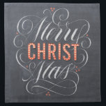 Merry CHRISTmas Religious Marquee Chalkboard Chalk Servet<br><div class="desc">Steek zijn naam op in markeringslichten en laat mensen zich herinneren waarom we 'Vrolijk kerstfeest' zeggen. Dit ontwerp komt in een paar variaties en je zou ze allemaal willen controleren om precies te zien welke richting je wilt nemen. De professionele belettering van Ivan Angelic is in het zwart afgebeeld voor...</div>