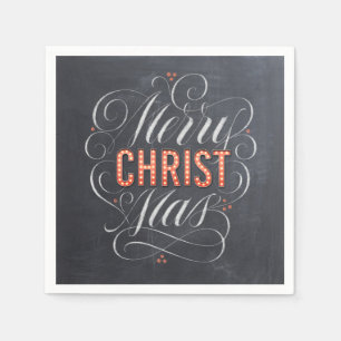 Merry CHRISTmas Religious Marquee Chalkboard Chalk Servetten