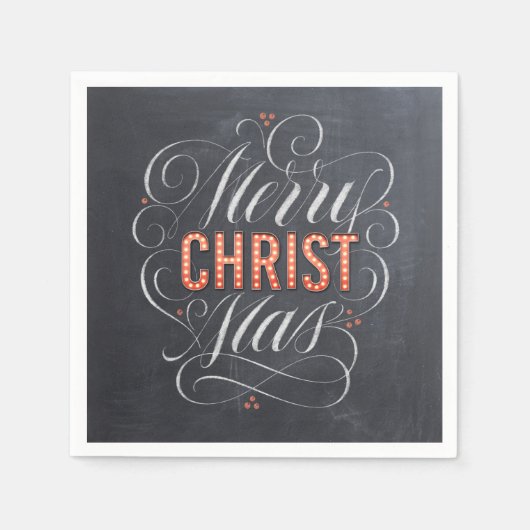 Merry CHRISTmas Religious Marquee Chalkboard Chalk Servetten (Voorkant)