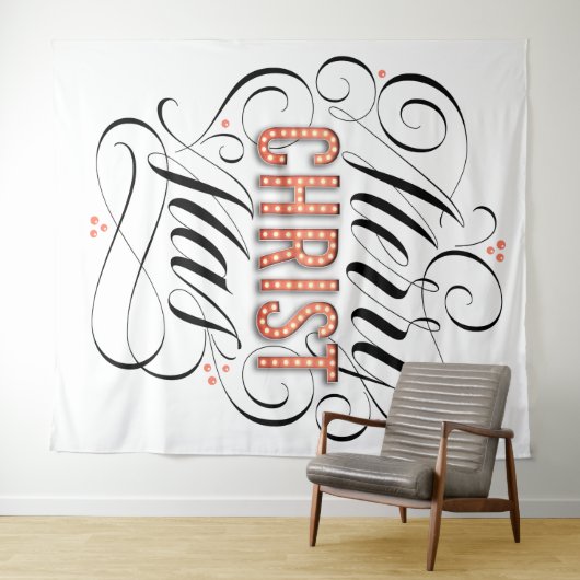 Merry CHRISTmas Religious Marquee Sign Calligraphy Wandkleed (In Situ (horizontaal))