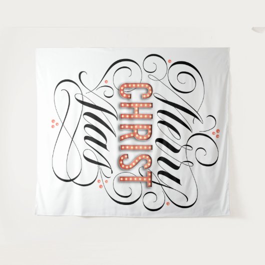 Merry CHRISTmas Religious Marquee Sign Calligraphy Wandkleed (Voorkant (horizontaal))