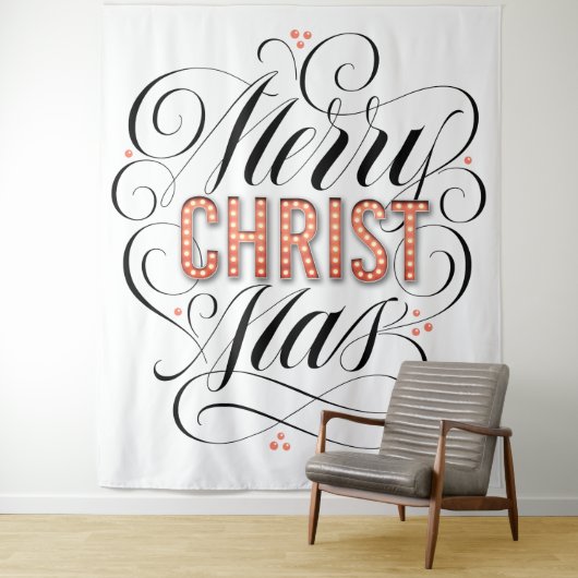 Merry CHRISTmas Religious Marquee Sign Calligraphy Wandkleed (In situ)