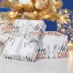 Merry CHRISTmas Religious Red Lights Calligrafie Cadeaupapier<br><div class="desc">Licht zijn naam op in de markttent en laat mensen zich herinneren waarom we 'Merry CHRISTmas' zeggen. Dit ontwerp komt in een paar variaties en u zou hen allen kunnen willen controleren om precies te zien welke richting u wilt nemen. De professionele tekst van Ivan Angelic is zwart voor witte...</div>