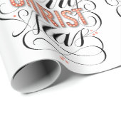 Merry CHRISTmas Religious Red Lights Calligrafie Cadeaupapier (Rol Hoek)