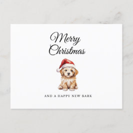 Merry Christmas retriever puppy vakantie briefkaar Feestdagenkaart