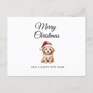 Merry Christmas retriever puppy vakantie briefkaar Feestdagenkaart