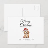 Merry Christmas retriever puppy vakantie briefkaar Feestdagenkaart (Voorkant / Achterkant)