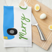 MERRY CHRISTMAS Retro Camper Motorhome RV Xmas Theedoek (Quarter Fold)