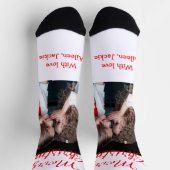 Merry Christmas retro Christmas tree kids photo na Sokken (Top)