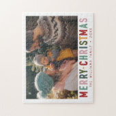 Merry Christmas Retro Kleurrijke Typografie Legpuzzel (Verticaal)
