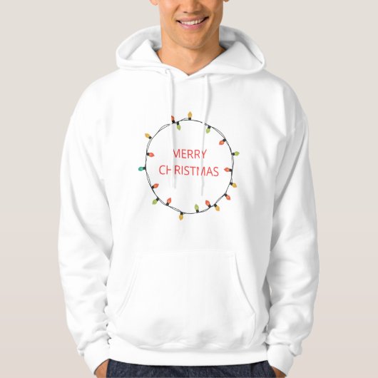 Merry Christmas Retro Lights  Hoodie (Voorkant)