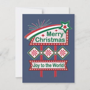 Merry Christmas Retro Marquee - Plezier voor de We Briefkaart