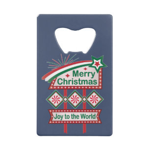 Merry Christmas Retro Marquee - Plezier voor de We Creditkaart Flessenopener