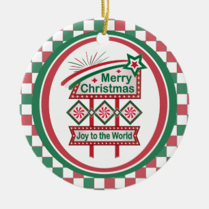 Merry Christmas Retro Marquee - Plezier voor de We Keramisch Ornament