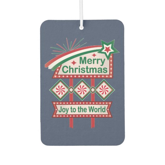 Merry Christmas Retro Marquee - Plezier voor de We Luchtverfrisser (Voorkant)