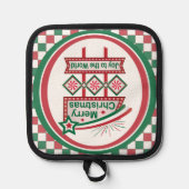 Merry Christmas Retro Marquee - Plezier voor de We Pannenlap (Voorkant)