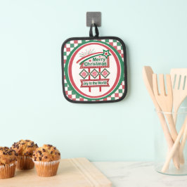 Merry Christmas Retro Marquee - Plezier voor de We Pannenlap