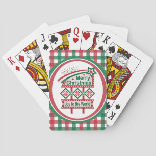 Merry Christmas Retro Marquee - Plezier voor de We Pokerkaarten