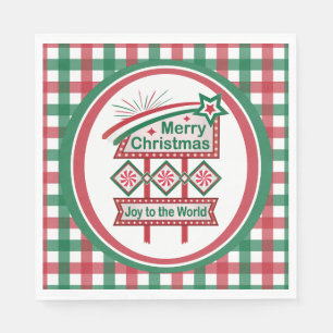 Merry Christmas Retro Marquee - Plezier voor de We Servet