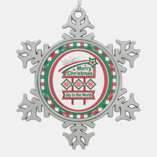 Merry Christmas Retro Marquee - Plezier voor de We Tin Sneeuwvlok Ornament