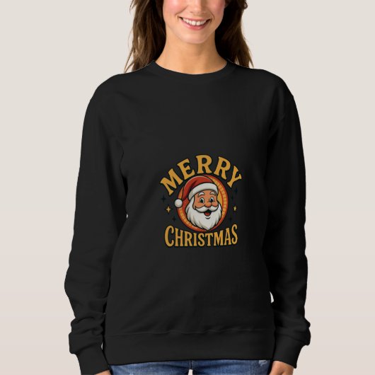 Merry Christmas Retro Santa Sweatshirt (Voorkant)