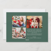 Merry Christmas Retro Script | Custom Four-Photo Feestdagenkaart (Achterkant)