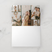 Merry Christmas Retro Script Foto Groen Folie Wenskaart (Binnenlaag)