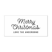 Merry Christmas Retro Script Typografie Rubberstempel (Afrduk)