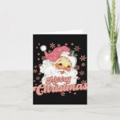 Merry Christmas Retro Tygraphy Santa Nk Hat T Shir Kaart (Voorkant)