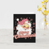 Merry Christmas Retro Tygraphy Santa Nk Hat T Shir Kaart (Gele Bloem)