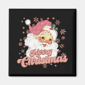 Merry Christmas Retro Tygraphy Santa Nk Hat T Shir Magneet (Voorkant)