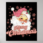 Merry Christmas Retro Tygraphy Santa Nk Hat T Shir Poster (Voorkant)