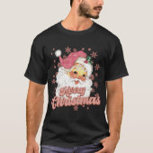 Merry Christmas Retro Tygraphy Santa Nk Hat T Shir T-shirt (Voorkant)