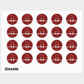 Merry Christmas Ribbon Handgeschreven Modern Red Ronde Sticker (Vel)