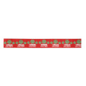 Merry Christmas Ribbon Holiday Gift Wrap Satijnen Lint (Voorkant)