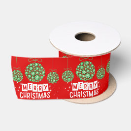 Merry Christmas Ribbon Holiday Gift Wrap Satijnen Lint