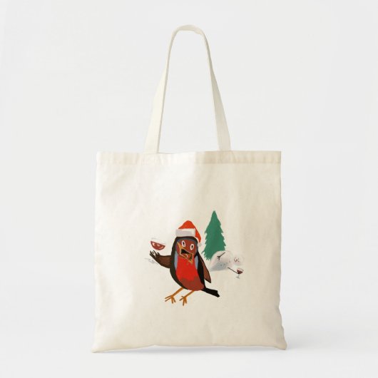 Merry Christmas Robin Tote Bag (Voorkant)