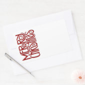 Merry Christmas rode rechthoek Sticker (Envelop)