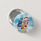 Merry Christmas - Ronde Button 3,2 Cm (Voorkant /achterkant)
